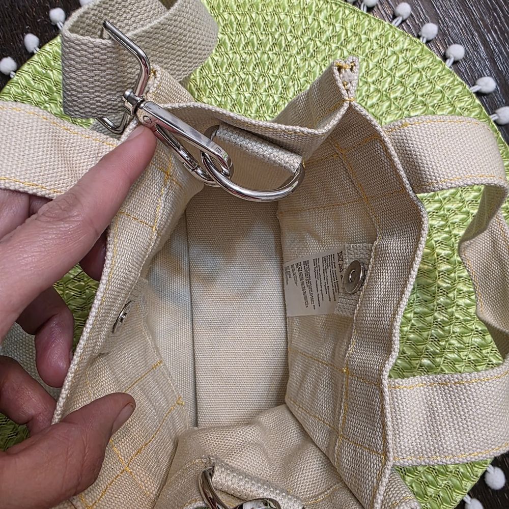 Urban Outfitters Cream Mini Canvas Tote Bag with Yellow Stitching - Picture 4 of 4
